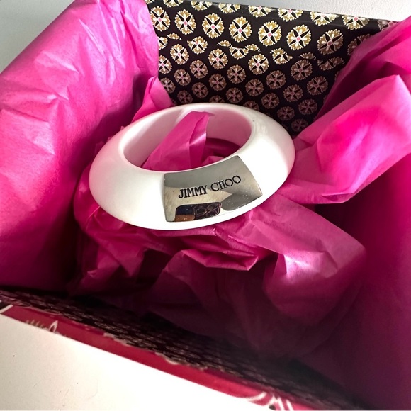 Jimmy Choo RARE bracelet white china with Jimmy Choo plaque EUC - Picture 2 of 7
